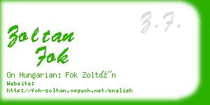 zoltan fok business card